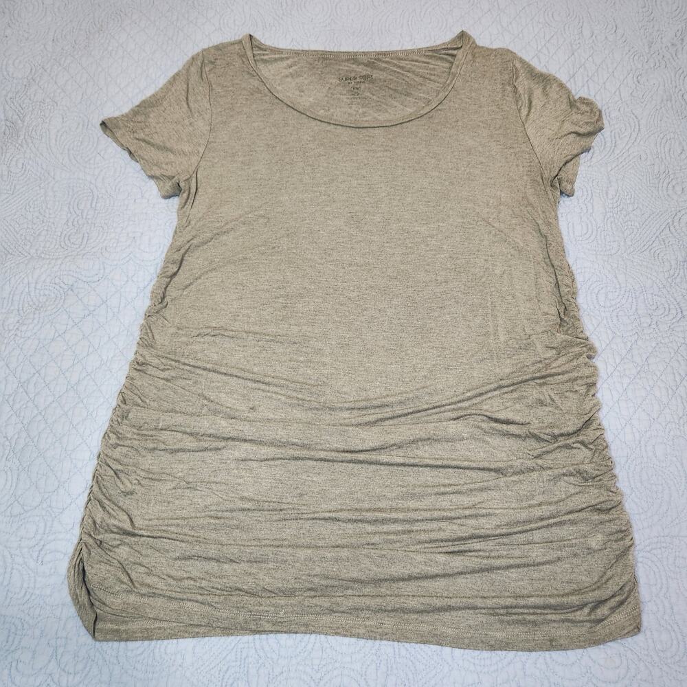 Torrid Gray Rayon Wide Neck T-Shirt Dress Ruched Sides for Curves or Maternity